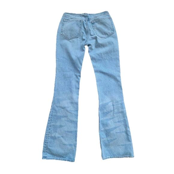 Weekday Ultra Low Rise Lazer Y2K Paris Flare Leg Jeans Light Wash Sz 24 A001615 - Picture 4 of 10